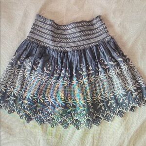 Embroidered Blue Skirt